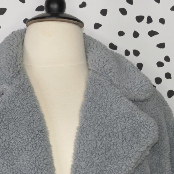 Free People Blue Tessa Teddy Sherpa Oversized Longline Coat - Picture 5 of 12